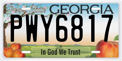GA license plate PWY6817