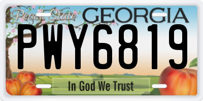 GA license plate PWY6819