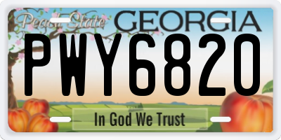 GA license plate PWY6820
