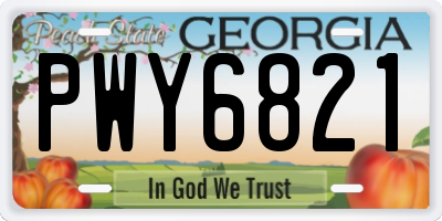 GA license plate PWY6821