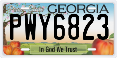 GA license plate PWY6823