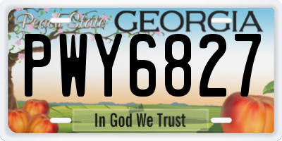 GA license plate PWY6827