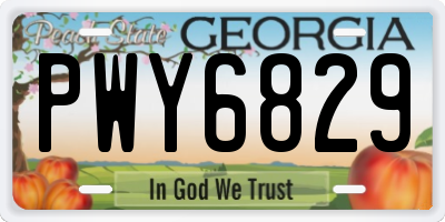GA license plate PWY6829