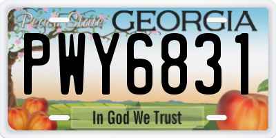 GA license plate PWY6831
