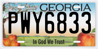 GA license plate PWY6833