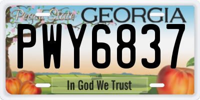 GA license plate PWY6837