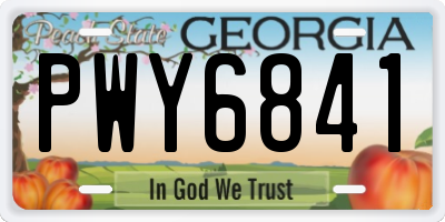 GA license plate PWY6841