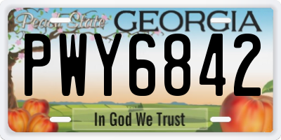 GA license plate PWY6842