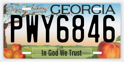 GA license plate PWY6846