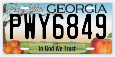 GA license plate PWY6849