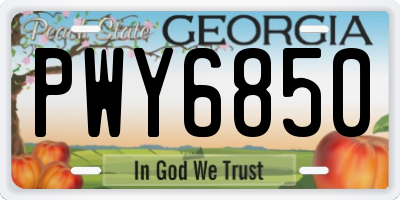 GA license plate PWY6850