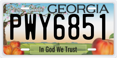 GA license plate PWY6851