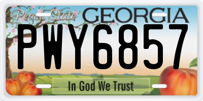 GA license plate PWY6857