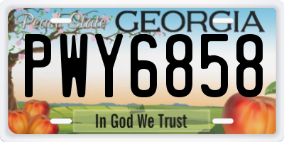 GA license plate PWY6858