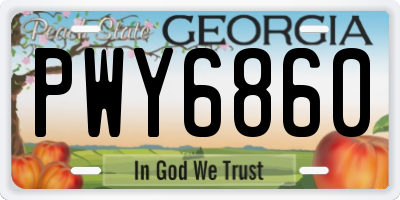 GA license plate PWY6860