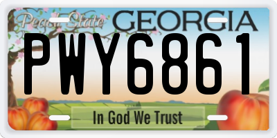 GA license plate PWY6861