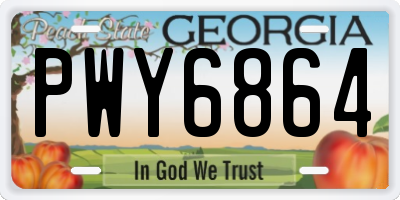 GA license plate PWY6864