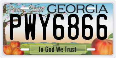 GA license plate PWY6866