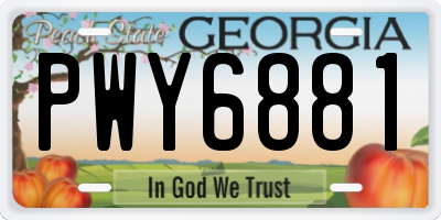 GA license plate PWY6881
