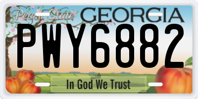 GA license plate PWY6882