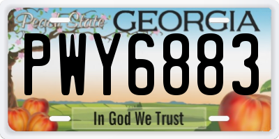 GA license plate PWY6883