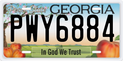 GA license plate PWY6884