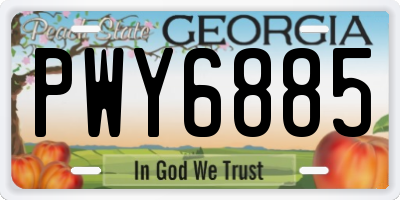 GA license plate PWY6885