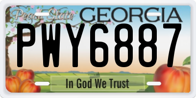 GA license plate PWY6887