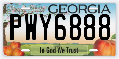 GA license plate PWY6888
