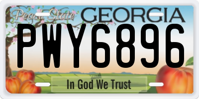 GA license plate PWY6896
