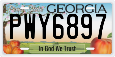 GA license plate PWY6897