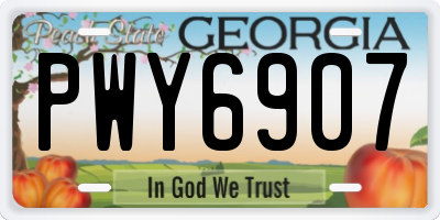 GA license plate PWY6907