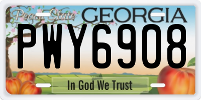 GA license plate PWY6908