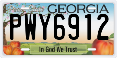 GA license plate PWY6912