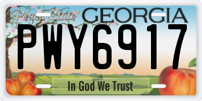 GA license plate PWY6917