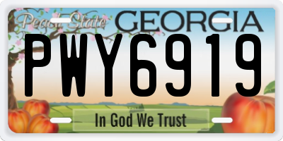 GA license plate PWY6919