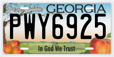 GA license plate PWY6925