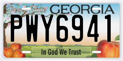 GA license plate PWY6941
