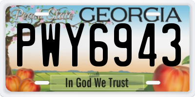 GA license plate PWY6943