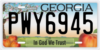 GA license plate PWY6945