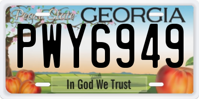 GA license plate PWY6949