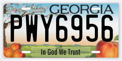 GA license plate PWY6956