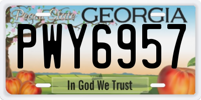 GA license plate PWY6957