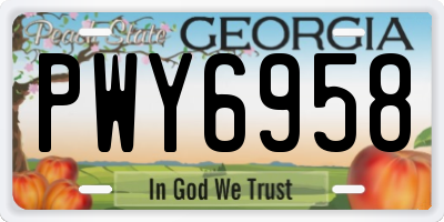 GA license plate PWY6958