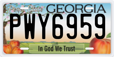 GA license plate PWY6959