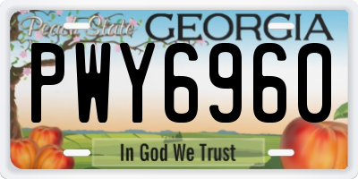GA license plate PWY6960