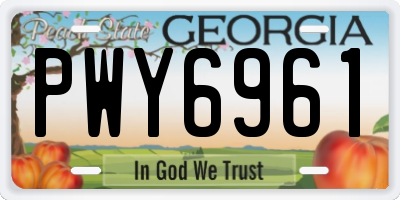 GA license plate PWY6961