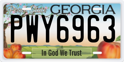 GA license plate PWY6963