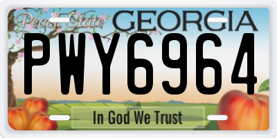 GA license plate PWY6964