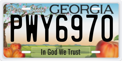 GA license plate PWY6970